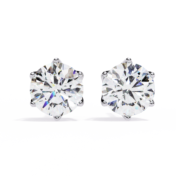 Brilliant Round Cut Natural Diamond Stud Earrings