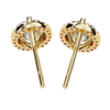Gold Round Brilliant Diamond Halo Stud Earring