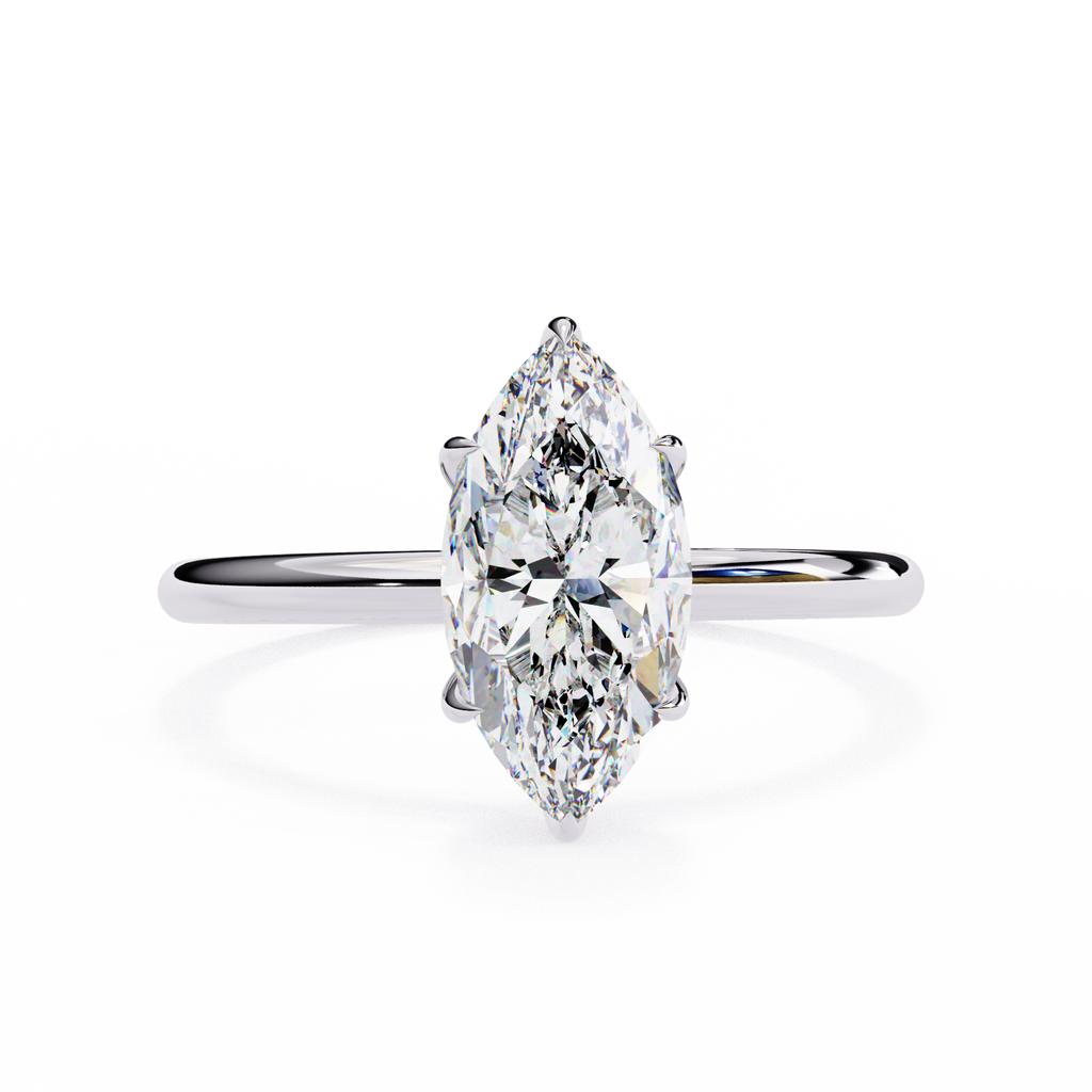 White Gold Marquise Diamond Solitaire Engagement Ring
