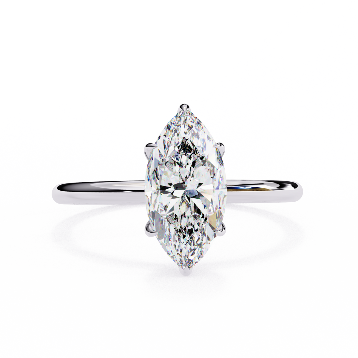 White Gold Marquise Diamond Solitaire Engagement Ring