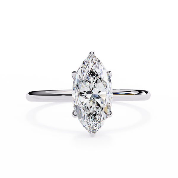 White Gold Marquise Diamond Solitaire Engagement Ring