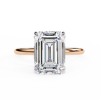 Rose Gold Emerald Cut Solitaire Diamond Engagement Ring
