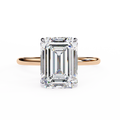 Rose Gold Emerald Cut Solitaire Diamond Engagement Ring
