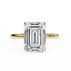 Yellow Gold Emerald Cut Solitaire Diamond Engagement Ring