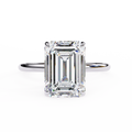 White Gold Emerald-Cut Diamond Solitaire Engagement Ring