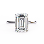 White Gold Emerald-Cut Diamond Solitaire Engagement Ring