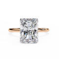 Rose Gold Radiant Cut Solitaire Diamond Engagement Ring