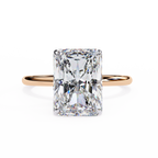 Rose Gold Radiant Cut Solitaire Diamond Engagement Ring