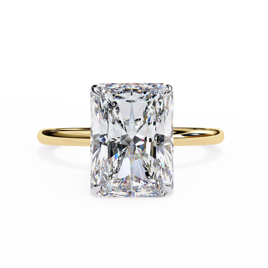 Yellow Gold Radiant Cut Solitaire Diamond Engagement Ring