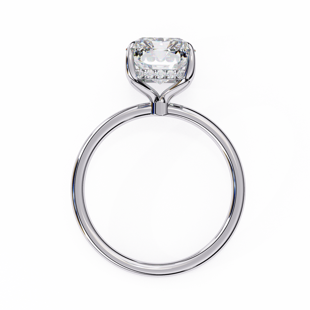 White Gold Emerald-Cut Diamond Solitaire Engagement Ring