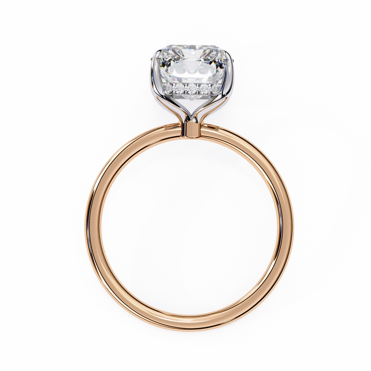 Rose Gold Emerald Cut Solitaire Diamond Engagement Ring