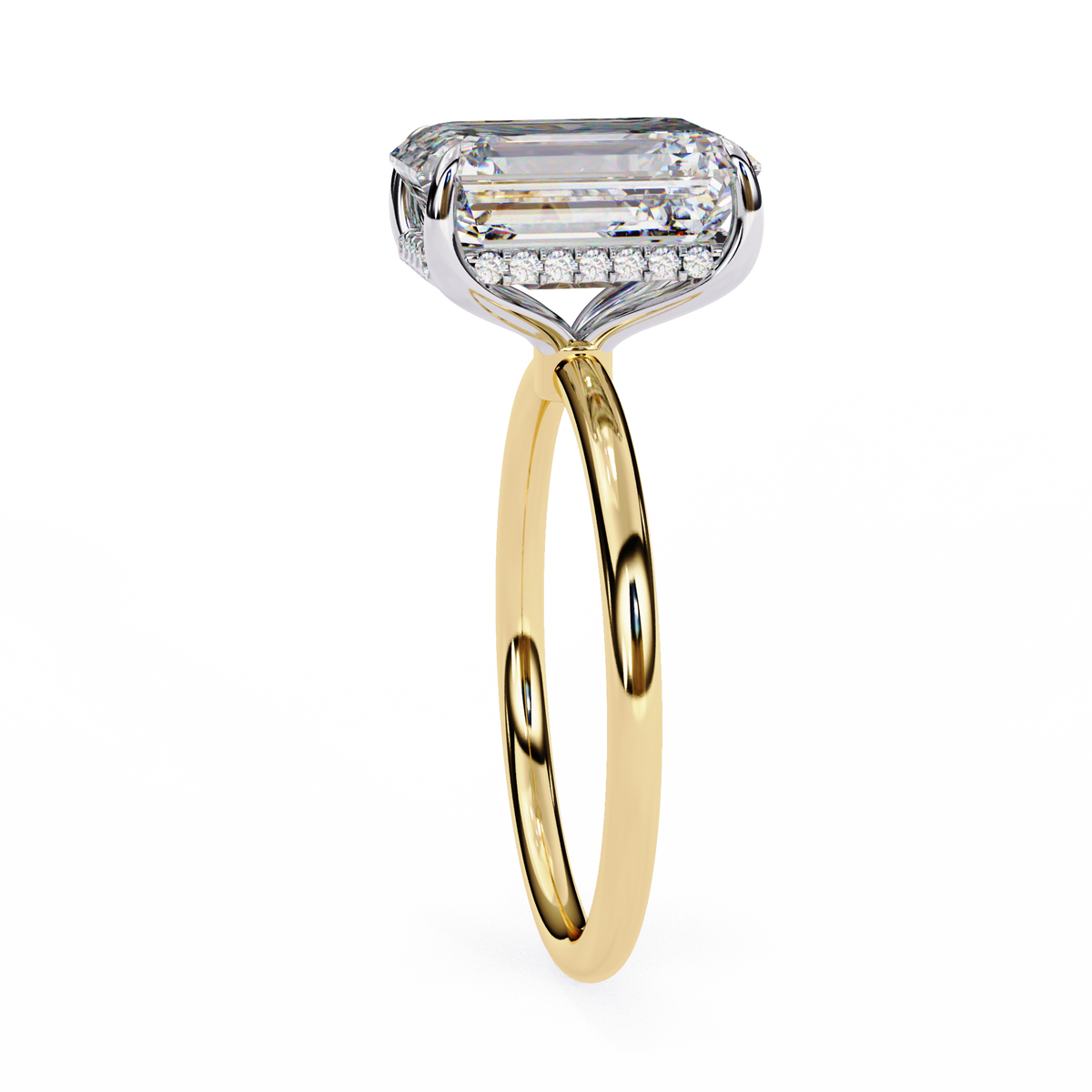 Yellow Gold Radiant Cut Solitaire Diamond Engagement Ring