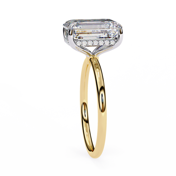 Yellow Gold Radiant Cut Solitaire Diamond Engagement Ring