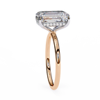 Rose Gold Emerald Cut Solitaire Diamond Engagement Ring