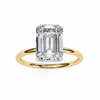 Yellow Gold Emerald Cut Solitaire Diamond Engagement Ring