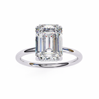 White Gold Emerald-Cut Diamond Solitaire Engagement Ring