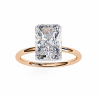 Rose Gold Radiant Cut Solitaire Diamond Engagement Ring