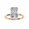 Rose Gold Radiant Cut Solitaire Diamond Engagement Ring