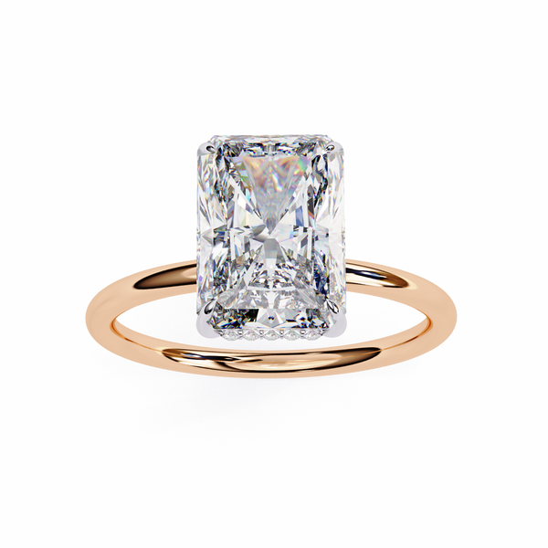 Rose Gold Radiant Cut Solitaire Diamond Engagement Ring