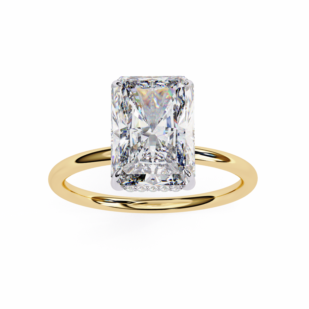 Yellow Gold Radiant Cut Solitaire Diamond Engagement Ring