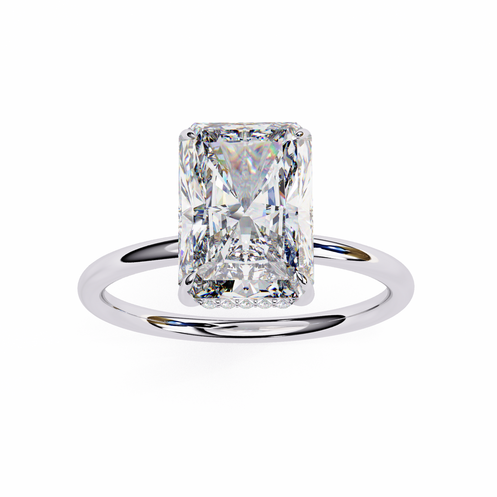 White Gold Radiant-Cut Diamond Solitaire Engagement Ring
