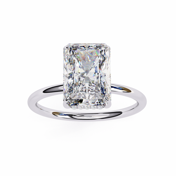 White Gold Radiant-Cut Diamond Solitaire Engagement Ring