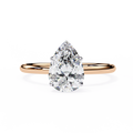 Rose Gold Pear Cut Solitaire Diamond Engagement Ring