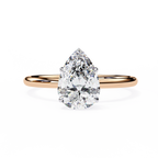 Rose Gold Pear Cut Solitaire Diamond Engagement Ring