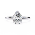 White Gold Pear Diamond Solitaire Engagement Ring