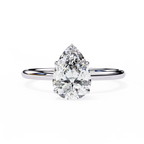 White Gold Pear Diamond Solitaire Engagement Ring