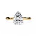 Yellow Gold Pear Cut Solitaire Diamond Engagement Ring