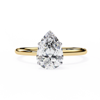 Yellow Gold Pear Cut Solitaire Diamond Engagement Ring