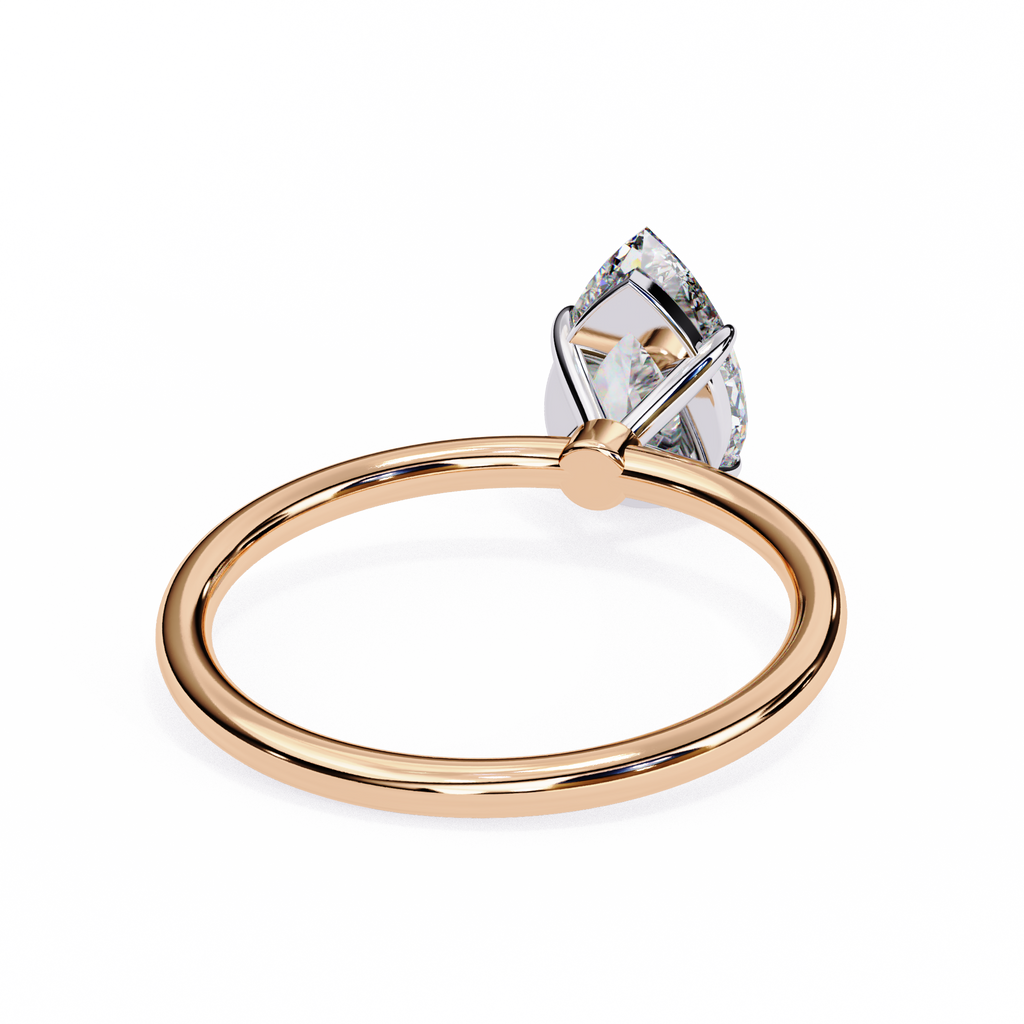 Rose Gold Pear Cut Solitaire Diamond Engagement Ring