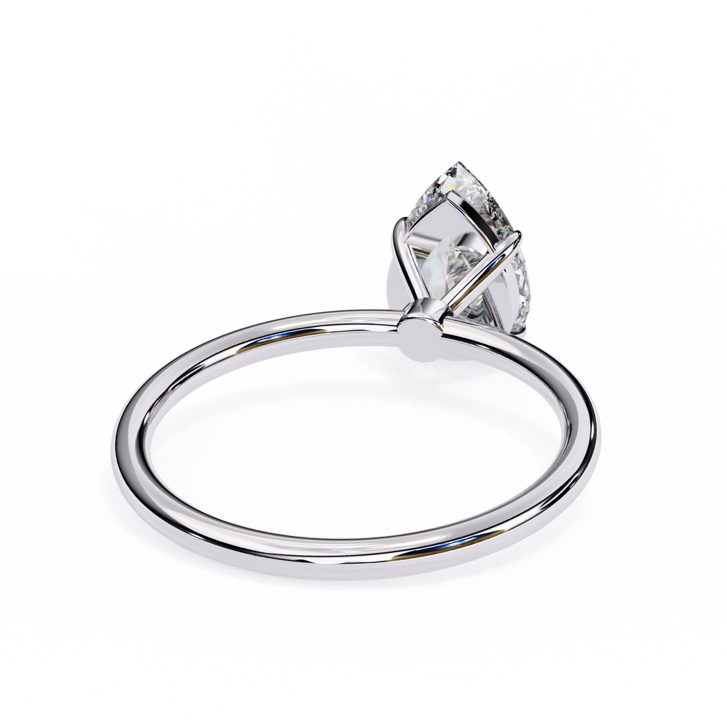 White Gold Pear Diamond Solitaire Engagement Ring