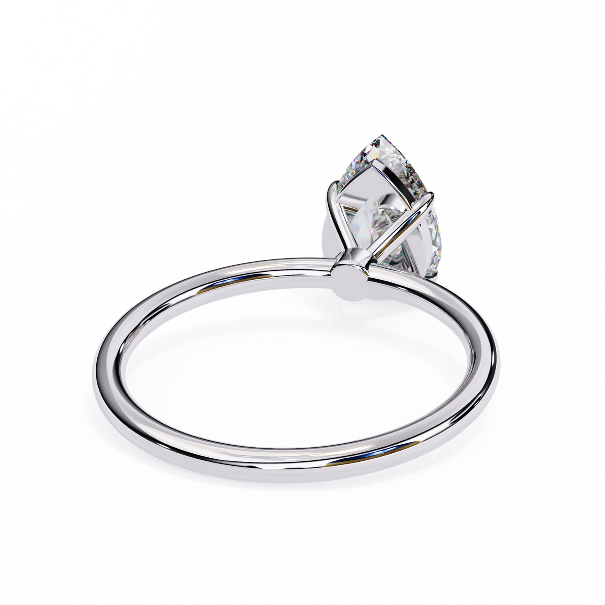 White Gold Pear Diamond Solitaire Engagement Ring