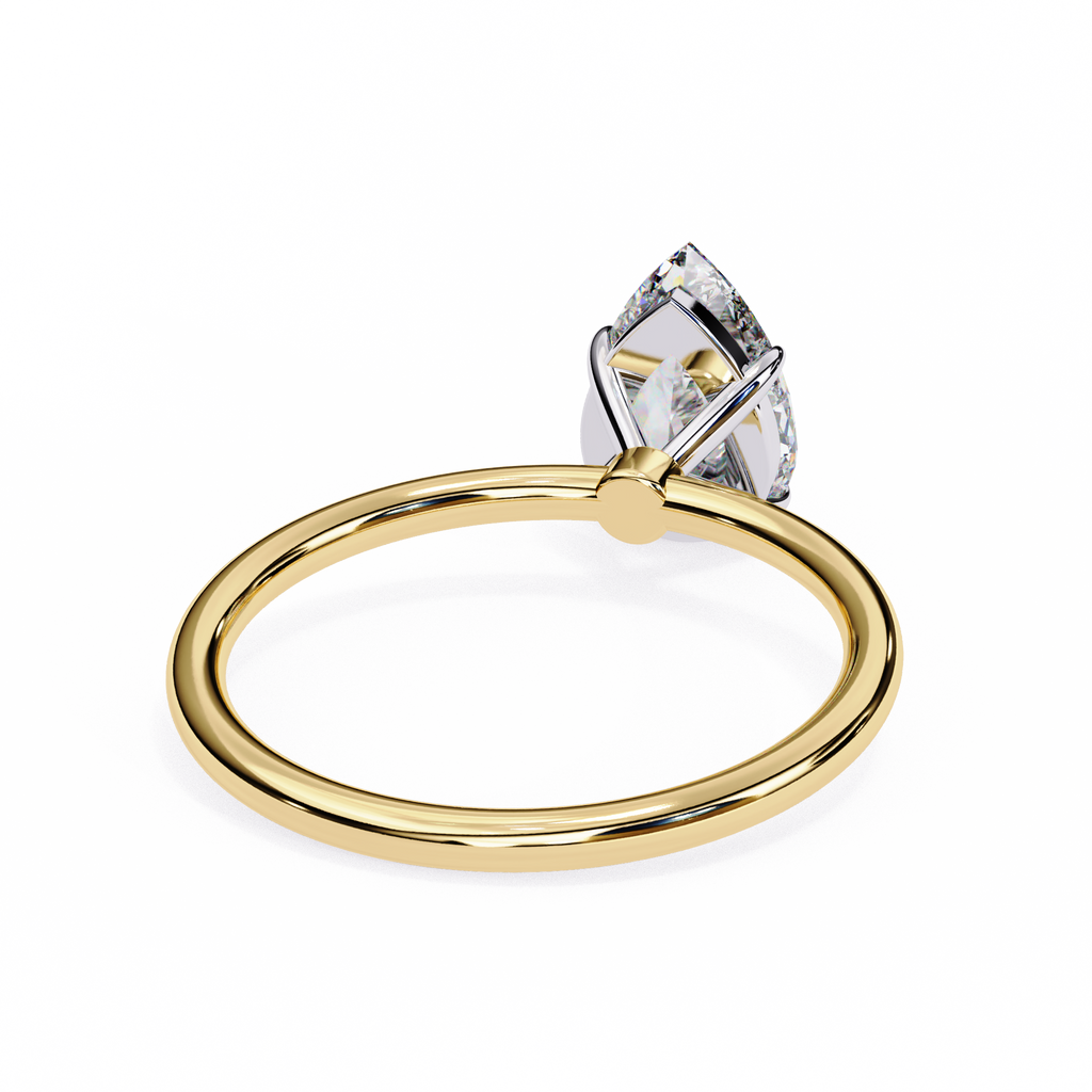 Yellow Gold Pear Cut Solitaire Diamond Engagement Ring
