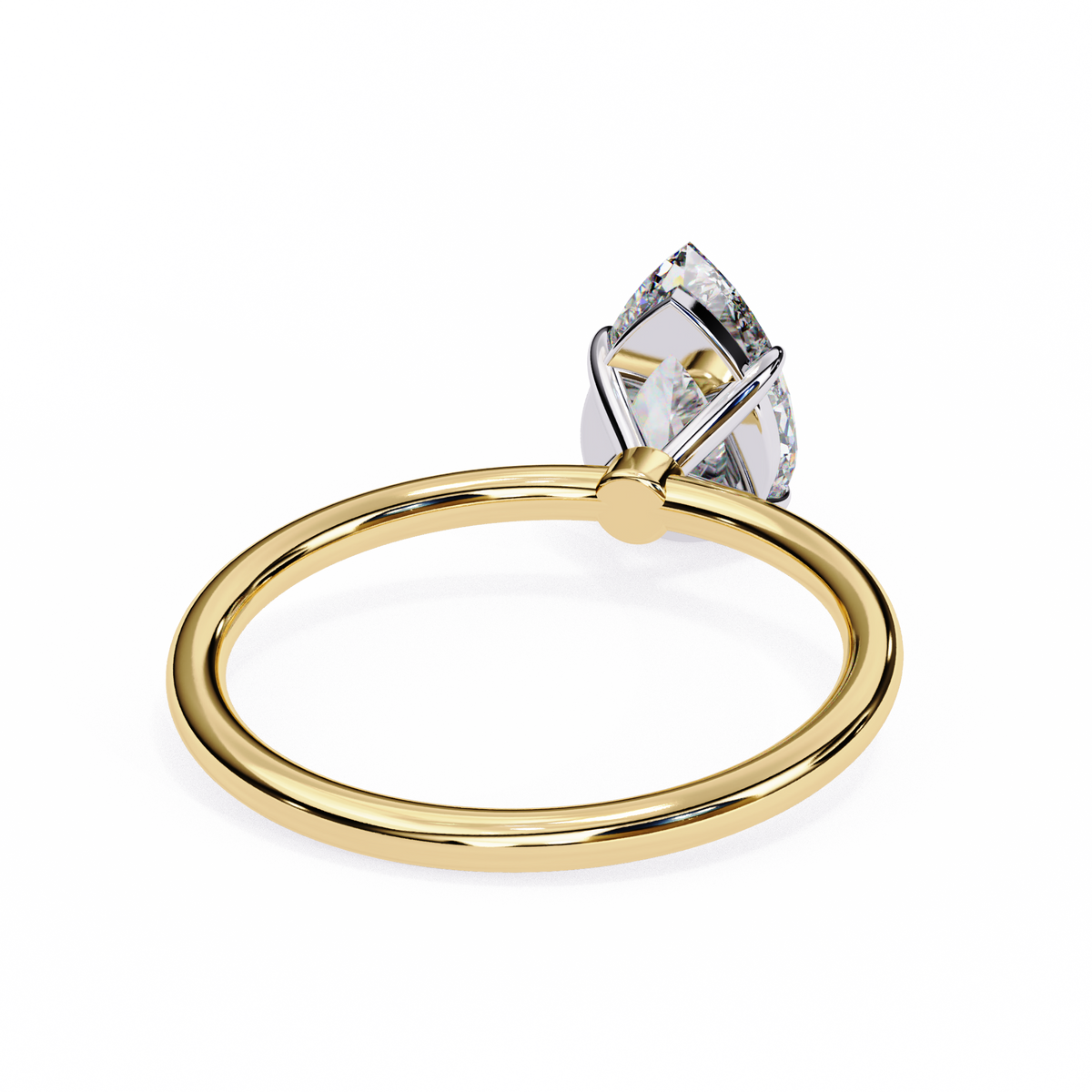 Yellow Gold Pear Cut Solitaire Diamond Engagement Ring