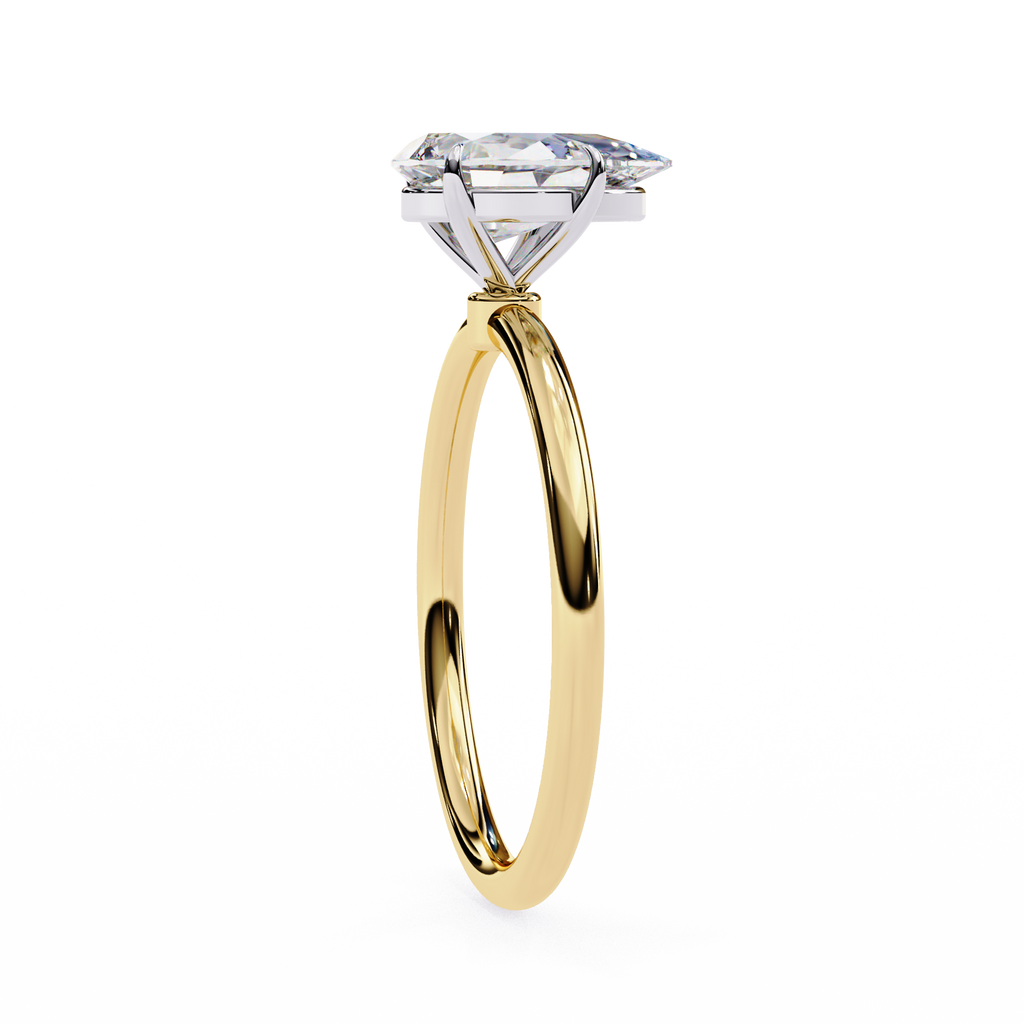 Yellow Gold Pear Cut Solitaire Diamond Engagement Ring