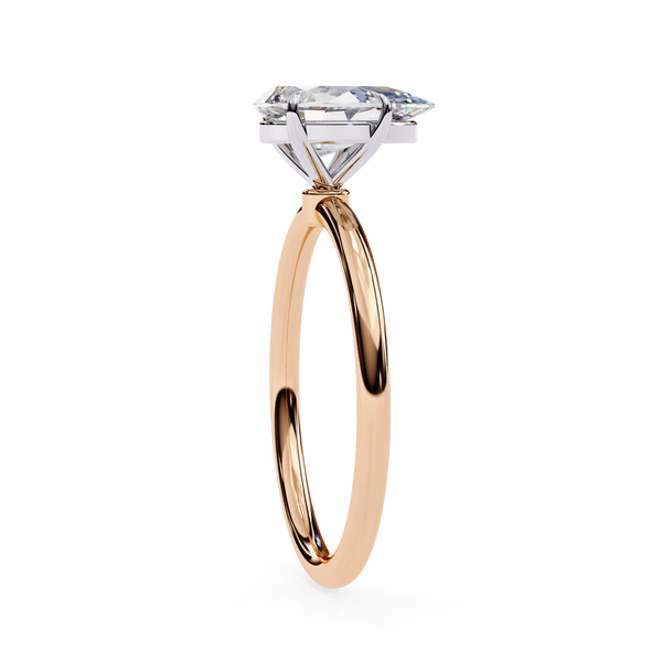 Rose Gold Pear Cut Solitaire Diamond Engagement Ring