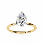 Yellow Gold Pear Cut Solitaire Diamond Engagement Ring
