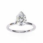 White Gold Pear Diamond Solitaire Engagement Ring