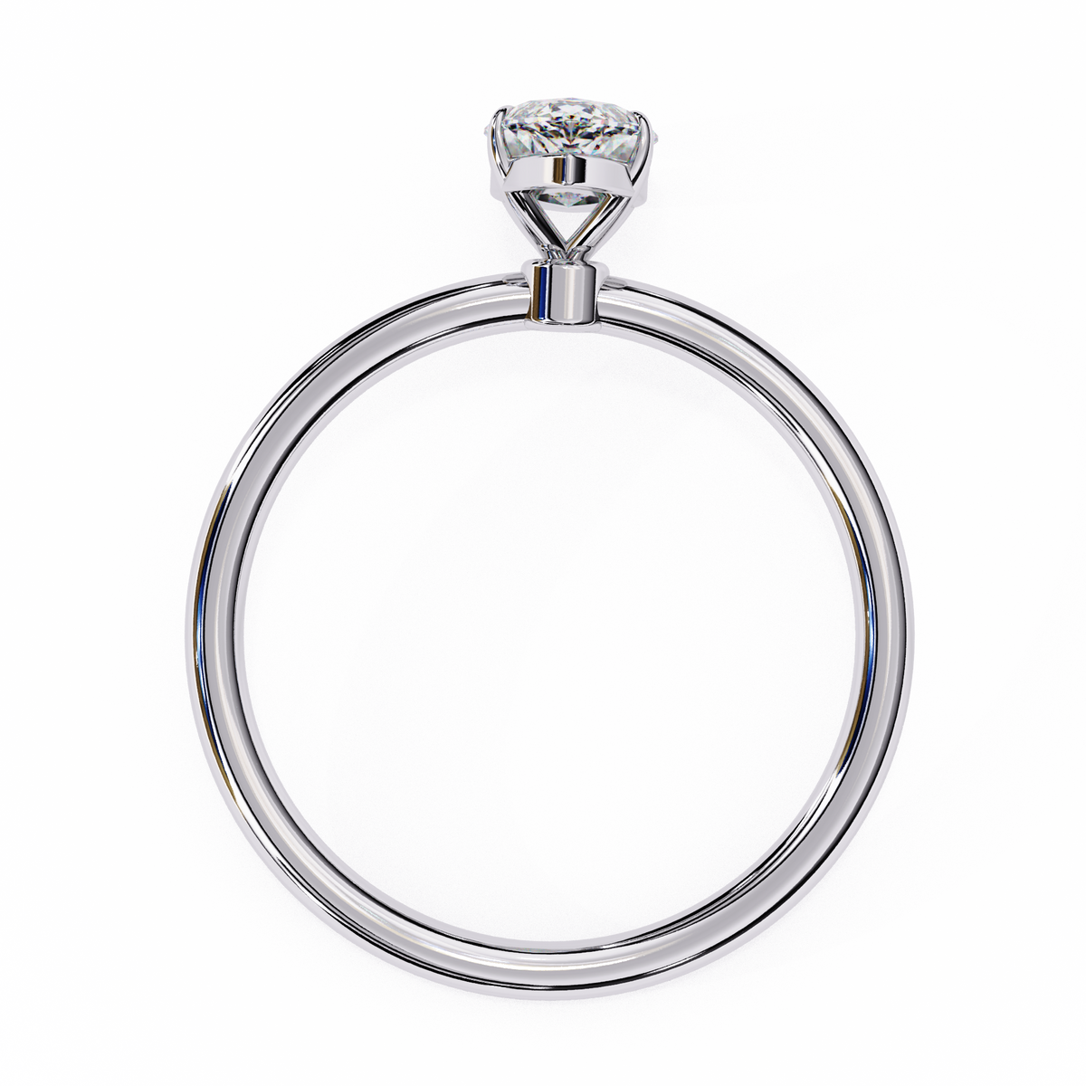 White Gold Marquise Diamond Solitaire Engagement Ring
