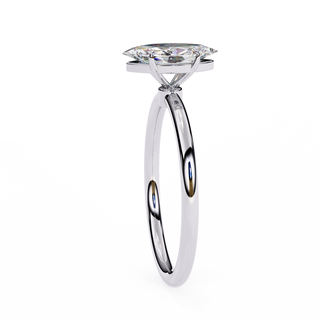 White Gold Marquise Diamond Solitaire Engagement Ring