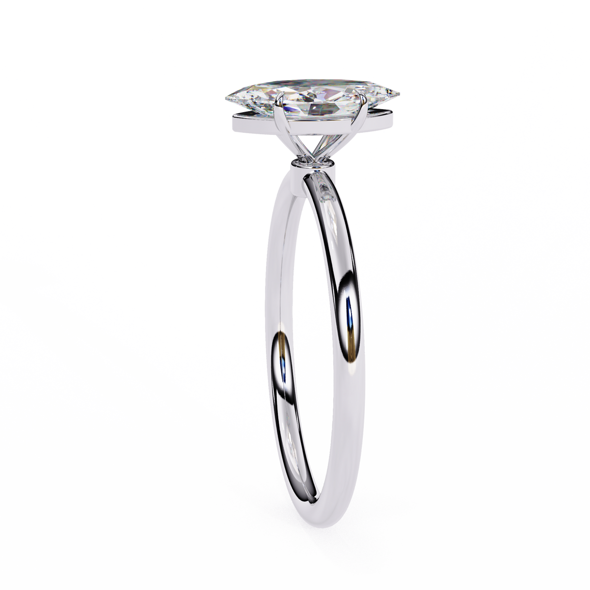 White Gold Marquise Diamond Solitaire Engagement Ring