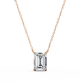 Rose Gold Emerald-Cut Diamond Solitaire Pendant