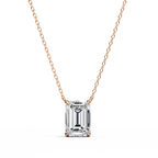Rose Gold Emerald-Cut Diamond Solitaire Pendant