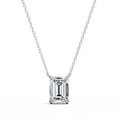 White Gold Vertical Emerald Cut Four-Claw Diamond Pendant