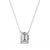 White Gold Vertical Emerald Cut Four-Claw Diamond Pendant