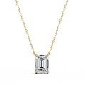 Yellow Gold Emerald-Cut Diamond Solitaire Pendant