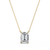 Yellow Gold Emerald-Cut Diamond Solitaire Pendant